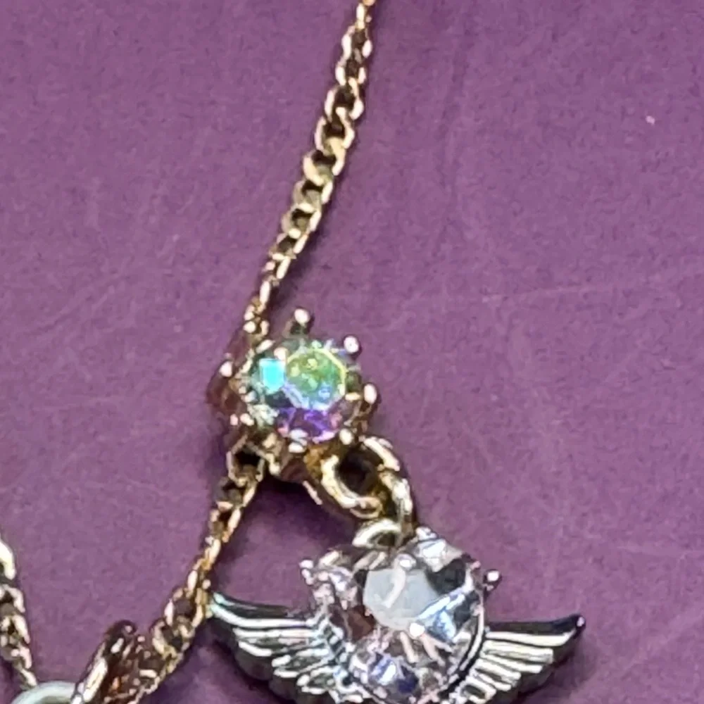 Betsey Johnson Cat and Angel Wings Necklace. - Picture 2 of 9